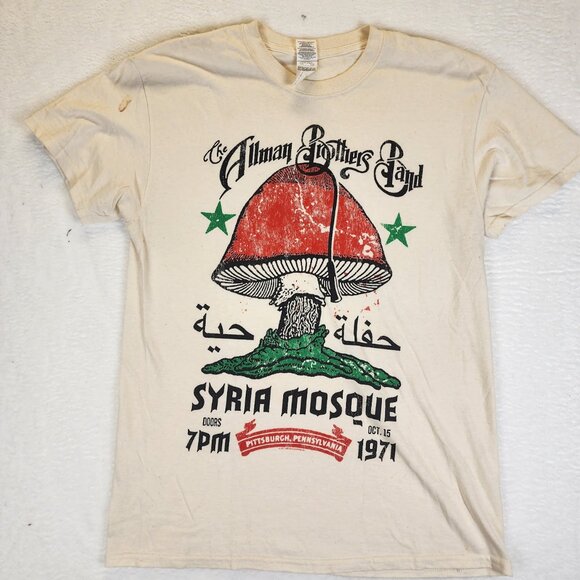 Allman Brothers Band Tee Syria Mosque Medium Unisex Tan - Picture 1 of 7